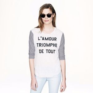 J.Crew L’Amour Triomphe de Tout Linen Baseball Tee